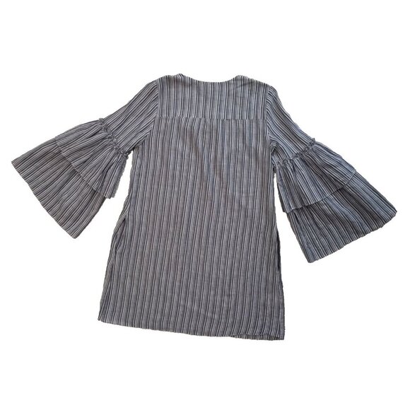 BCBG dress, small, Boho, Charlyze blue white stripes, Lace up Small - Picture 4 of 16